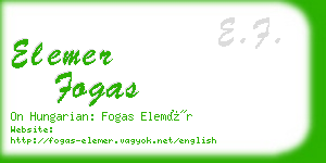 elemer fogas business card